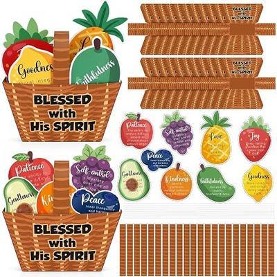 Motipuns 24 Set Blessed with HIS Spirit Craft Kit Sunday School VBS Religious Craft DIY Christian Handheld Basket Fisher of Men Vacation Bible School Gift for Home Church Preschool Activity Supply