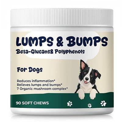 Lipoma Treatment for Dogs, Turkey Tail Mushroom Supplement Soft Chews | Lumps & Bumps Support with 7 Mushroom Complex & Beta-Glucans for Daily Immune Wellness, 90 Count