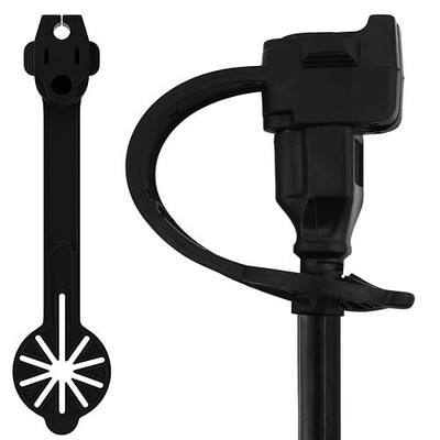 Prong Protector Outdoor Plug Cover for 120-Volt Plugs - Outside Plug Protectors for Extension Cord Cap End, 3-Prong Heater Block End Covers (1, Black)
