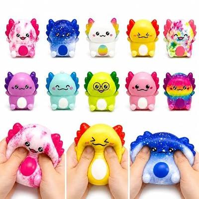 Slow Rising Stress Relief Toy Axolotl Squishy Toys, Montessori Toys, Squeeze Toys Realistic Stick Soft Squishies Toys, Sensory Slow Rebound Jumbo Stress Relief Fidget Toys for Autistic Kids (12 Pcs)
