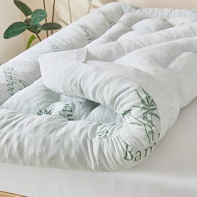 5 Inch Bamboo Mattress Topper Queen Size,Cooling Mattress Pad Cover,60x80” | Viscose Made from Bamboo,Extra Thick Pillow Top,2000 GSM Memory Foam Filling, Pain Relief, For Hot Sleepers