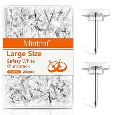 200Pcs Clear Plastic Flat Head Push Pins – Bulk Tacks for Cork Boards, Bulletin Boards, Office & Home Use