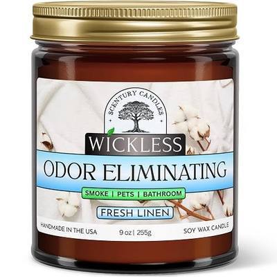 Wickless Odor Eliminating Candle for Warmer Lamp, Pet/Smoke Odor Eliminator | Made in USA | Strong Scented | Fresh Linen Fragrance