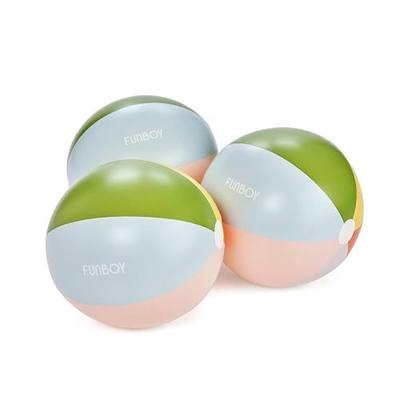 FUNBOY 3-Pack Large 20'' Beach Balls - Vintage Beach Ball Inflatable Pool Toy for Pool Parties and Summer Decoration, Kids Water Games, Adult Fun in the Sun and More.