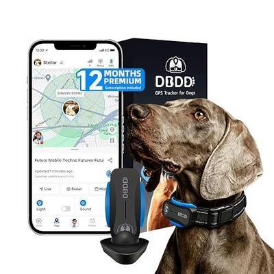 AI GPS Tracker for Dogs with 12 Month Subscription, Real-Time Location, Electronic Fence, Health Monitoring, Waterproof, for Medium Large Dogs, iOS Android