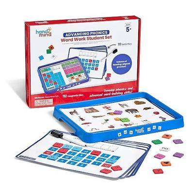 hand2mind Advancing Phonics Word Work Student Set, 112 Magnetic Letter Tiles, Kindergarten Phonics Manipulatives for Elementary School, Dry Erase Activity Tray, Science of Reading Classroom Materials