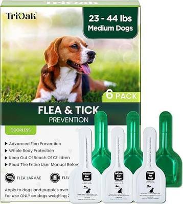 Flea and Tick for Medium Dogs, 6 Doses Helps Dogs 23-44 lbs, Waterproof, Fast