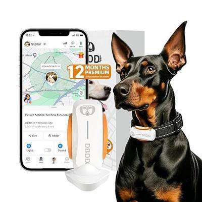 DBDD GPS Dog Tracker, 12-Mo Sub, Real-Time Loc, E-Fence, Health Monitor