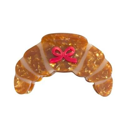 Novelty Big Croissant Hair Clip,Cute Acetate Claw Clips,Bread Hair Clips for Women