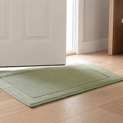 Madison Park Sanctuary 100% Cotton Non-Slip Bath Rug for Bathroom, Bedroom & Entryway, 17x24 Inch Low-Profile Soft Absorbent Woven Bathroom Rug, Machine Washable, Sage Green