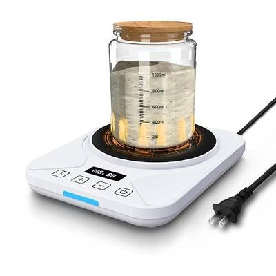 Sourdough Starter Warmer Mat - 24H Timer - Precise 1°F Thermostat Control (70-100°F) - Smart Memory Warming On/Off - Fits Jars Up to 40oz - Perfect for Home Baking (Snow White)
