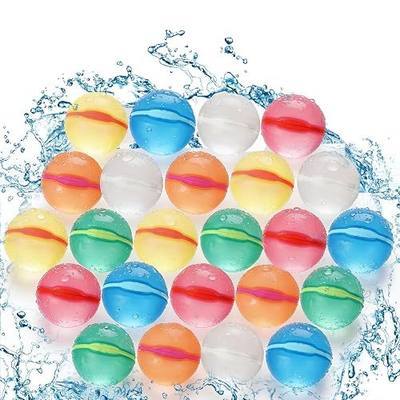 Reusable Water Balloons Refillable for Kids: Soft Silicone Material Self Sealing for Outdoor Activities - Summer Pool Beach Water Bomb for Boys Girls 3-12 Years (24Pck)