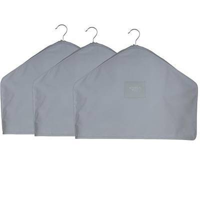 Hayden Hill Organic Cotton Shoulder Covers for Hanging Clothes, Set of 3 | Dust Covers for Jackets, Coats and Dresses, Clothing Shoulder Covers For Closet, Certified Carbon Neutral, Gray