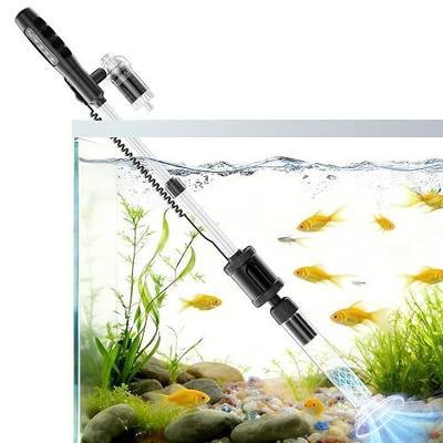 AKKEE Aquarium Vacuum Gravel Cleaner Handle Control, 8 in 1 Multifunctional 36W Electric Fish Tank Cleaner Vacuum for Automatic Water Change, Wash Sand, Water Circulation and Timed Off