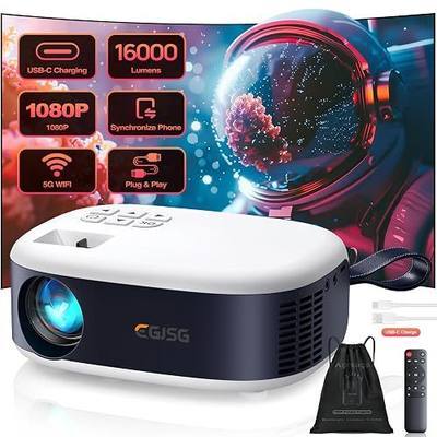 Projector with WiFi and Bluetooth, Mini Movie Projector | Portable, Bluetooth, Bedroom, Outdoor, Home Theater - Blue