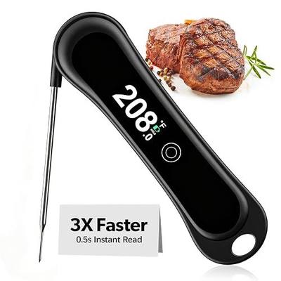 2026 Upgraded Meat Thermometer Digital-1 Second Instant Read Food Thermometer with Large LED Display-IP67 Waterproof Kitchen Thermometer for Grilling and Cooking for Oven, BBQ, Smoker, Candy, Turkey