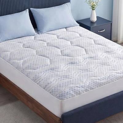 Madison Park 3-Zone Breathable Knit Quilted Mattress Pad, Light Blue, King | Naturally Cooling 3-Zone Quilted Mattress Topper Cover, 15-18 inch Deep Pocket Elastic Skirt, OEKO-TEX Certified