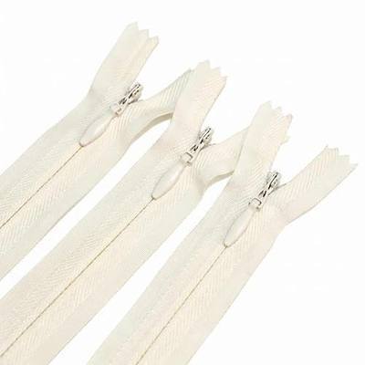 MebuZip 10PCS 22 Inch Invisible Zippers for Sewing Skirts Beige | #3 Invisible Zippers Bulk for Dresses, Pockets, Pillows