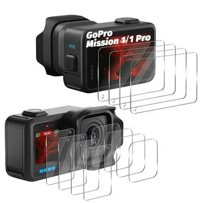 Orzero (4+4+4) Tempered Glass Protector Compatible for GoPro MISSION 1 PRO/MISSION 1, Front & Back Screen & Lens Protectors, Protector De Pantalla 9 Hardness High Definition Anti-Scratch Bubble Free