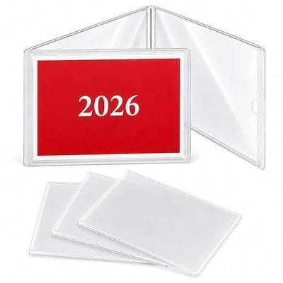 2026 Frosted Mahjong Card Sleeve Holder - Large Print - 4Pcs | Matte Anti-Glare, Thick Premium PVC, Splash-proof, Oil-Proof, Dust-Proof, Durable, Large-Size Mahjong Card Protective Sleeve