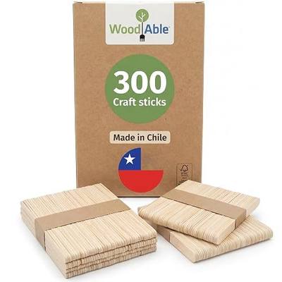 300 Pcs Craft Sticks Ice Cream Sticks Natural Wood - Waxing Sticks - Eco Friendly - Pop Sticks for DIY Crafts - Popsicle Craft Sticks 4.5 inch Length Treat Sticks Ice - Made in Chile