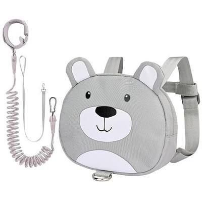 Bebamour Adorable Toddler Backpack Leash Safety Walking Harness Gray Bear Design With Wrist Link
