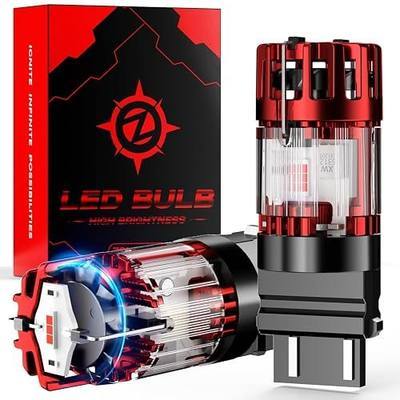 3157 P27/7W Red LED Brake Tail Light Bulbs, CANBUS Error Free,No Hyper Flash - 1860-SMD Chips Powerful & Super Bright with Cooling Fan - CK & Standard Socket Plug-and-Play