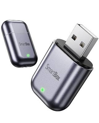 Burnt Sugar Wireless Carplay Adapter for iPhone 2026 Upgraded, Ultra-Mini USB for Apple Car Play Convert Wired to Wireless, Stable Low-Lag GPS Plug & Play for iOS 10+ & Cars from 2016+ (Light Gray)