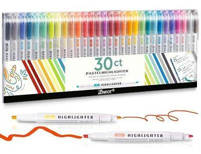 Pastel Highlighters, 30 Count Dual Tip Highlighter Markers, Fine Tip & Chisel Tip, No Bleed Quick Dry Non-Toxic Ink, Aesthetic Bible Highlighters for Journaling, School, Office & Study Notes