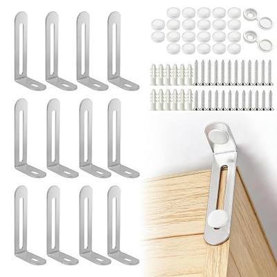 Wall Anchors for Furniture, Furniture Anchor Kit, 12 Pack, Silver | Furniture wall anchor design secures dressers and bookcases; anti tip furniture anchors support baby and pet safety.