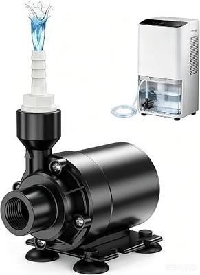 Upgraded Automatic Dehumidifier Drain Pump, 15FT High Lift, 100FT Long Drainage, IPX8 Waterproof Ultra Quiet Mini Condensate Pump, Auto Water Level Detection & Shutoff for Basement Laundry Room