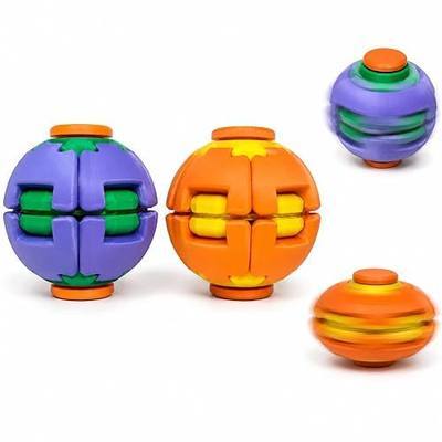 2PC 3D Printed Fidget Toys, Rotating Pop Up Stress Ball, Fun Fidget Spinner | For Office and Leisure Entertainment, Christmas and birthday gifts suitable for both adults and kids