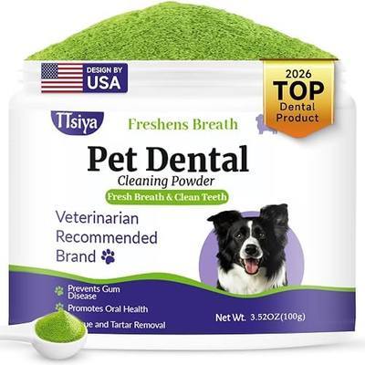 Dog Dental Cleaning Powder - Probiotic Dental Care freshens Breath, Controls Plaque, and removes Tartar.for All Dog Breeds 100g
