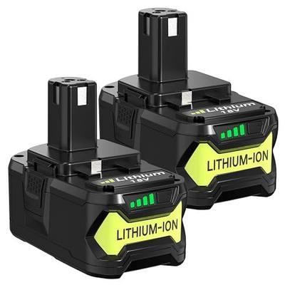 Reoben 2PACK 8.0Ah Battery Replacement for Ryobi 18V Battery | Compatible with Ryobi Lithium Battery 18 Volt P102 P103 P104 P107 P108 P109 Cordless Power Tools(Green)