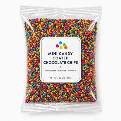 Mini Candy-Coated Chocolate Chips – Rainbow Chocolate Bits – Colorful Candy Shell Chocolate Drops – Bulk Candy for Baking, Toppings & Parties (2 lb)