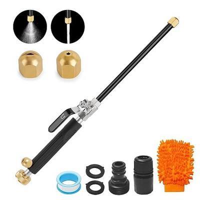 Jet Nozzle High Pressure Hose Nozzle for Garden Hose,Hydro Jet Nozzle Power Washer Wand for Garden Hose with 2 Different Nozzles and Quick Connectors for Car, Patio, Window Washing, Black