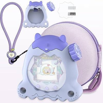 Silicone Cover and Hard Carrying Case for Tamagotchi Paradise | Accessories for Tamagotchi Paradise Cases with Screen Protector and Hand Strap (White)