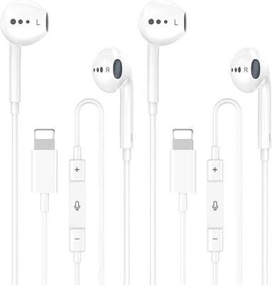Wired Headphones for iPhone Earbuds with Lightning Connector,2 Packs Built-in Mic & Volume Control HiFi Stereo Nosie Reduction Earphones Compatible with iPhone 14/13/12/11/XR/XS/X/8/7 Support All iOS