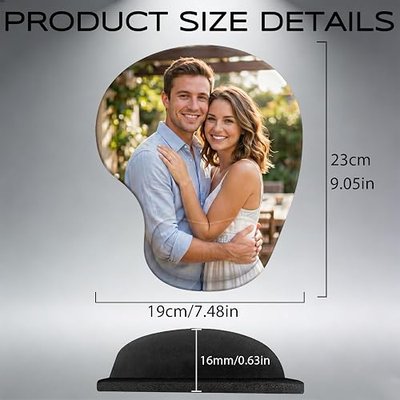 Custom Mouse Pad with Wrist Rest, Personalized Photo Ergonomic Mouse Pad with Wrist Support, Customized Non-Slip Rubber Base Mousepad for Office and Home Computer