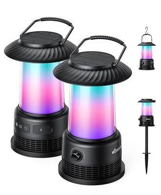 Outdoor Speakers Waterproof IPX7, 2-Pack Patio Lanterns with LED Lights, 30W Stereo Sound, Solar-Assisted Charging, 100-Speaker Wireless Multi-Sync, Bluetooth 5.4, Home Decor for Pool, Yard & Garden