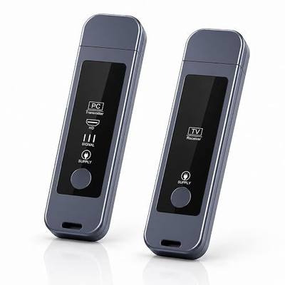 Wireless HDMI Transmitter and Receiver, Plug & Play, No WiFi/APP | 360FT Long Range Wireless Transmission, 4K Decode 1080P@60Hz Output, 2.4G+5G+5.8G Stable Signal, Works with All HDMI Devices