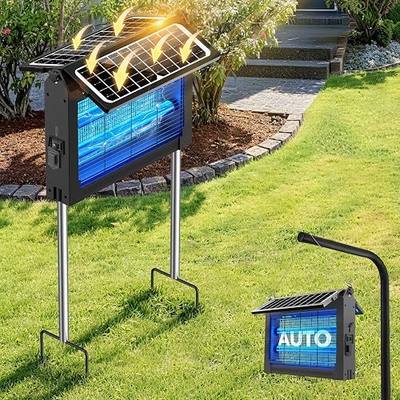Solar Bug Zapper Outdoor, Dual Solar Panels, 4500V Waterproof Portable Mosquito Zappers, Cordless Fly Trap w/Auto Mode, Rechargeable Mosquitoes Insect Killer for Patio Yard Camping Garden Pool(Black) | Waterproof, Auto Mode, Portable & Cordless & Rechargeable Design, 1/2 Acre Coverage, Ideal for Pat