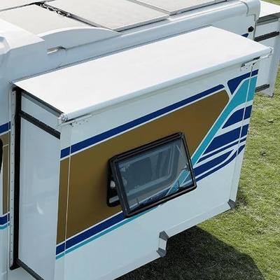 YESCAMP RV Slide Topper Awning Complete Kit,Universal Fit RV Slide Out Awning Protection for RVs,Campers,Travel Trailers,5th Wheels & Motorhomes,White,15'(14'7'' Fabric)