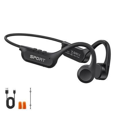 Yorlu Bone Conduction Headphones, Bluetooth 5.4 Open-Ear Sports Headphones with Mic, 10H Playtimes Balanced Audio Earbuds, IPX6 Waterproof Secure Fit Headset for Workout, Running