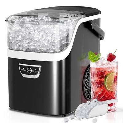 Antarctic Star Nugget Ice Maker Countertop, 35Lbs/24H, 5 Mins Fast Ice | Portable with Handle, One-Click Operation, Self-Cleaning, Water & Ice Reminder, Ice Scoop & Basket for Home/Kitchen/Camping