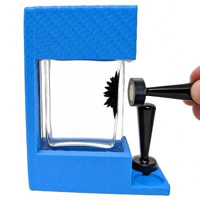 Ferrofluid Display Kit with 2 Neodymium Magnets (Ocean Blue) | Observe magnetic flux, Sealed 2ml ferrofluid, Neodymium magnets included, Rectangular