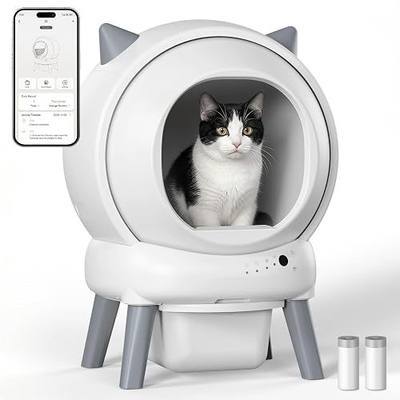 Self Cleaning Automatic Cat Litter Box E2 Smart Robot | APP Control Weight Monitoring Ultra-Quiet Safe Anti-Pinch for Multiple Cats Child Lock Bags Mat 60L Large