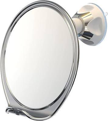 Luxo Shower Mirror, Shaving Mirror with a Razor Holder for Shower and Powerful Suction Cup - Shatterproof Shower Mirror fogless for Shaving, fogless Mirror for Shower, Chrome