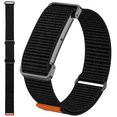 Nylon Sport Band Compatible with Google Fitbit Air, Adjustable Hook-and-Loop Replacement Strap with Metal Frame Case, Soft Breathable Woven Wristband for Men and Women