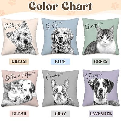 Custom Pet Throw Pillow with Photo Text, Customized Pet Memorial Gifts, Personalized Pet Photo Gifts for Dog Lovers, Loss of Dog Sympathy Gift Personalized, Cats Dogs Remembrance Bereavement Gift